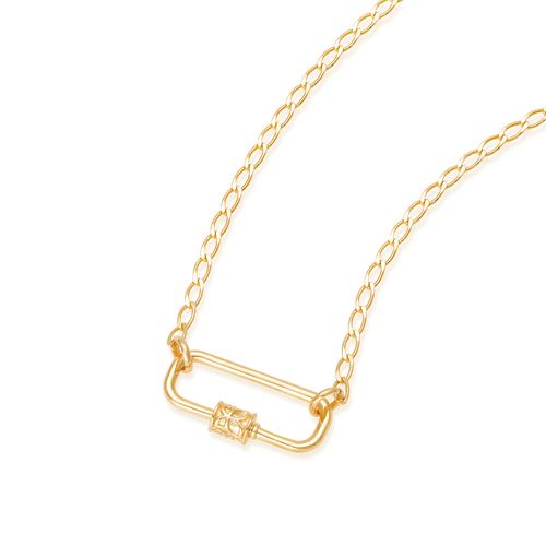 GARGANTILHA PAD LOCKER BANHADA A OURO 18K