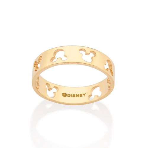 ALIANÇA MICKEYS VAZADOS BANHADA A OURO 18K