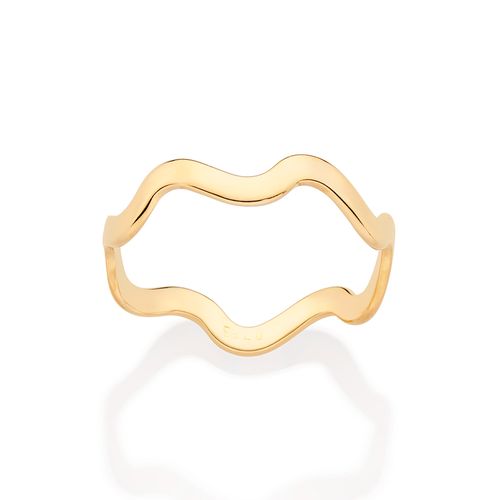 ANEL SKINNY ONDULADO BANHADO A OURO 18K
