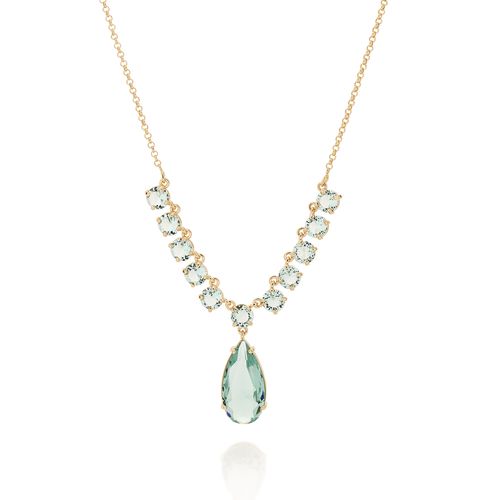 GARGANTILHA BANHADA A OURO 18K COM CRISTAIS