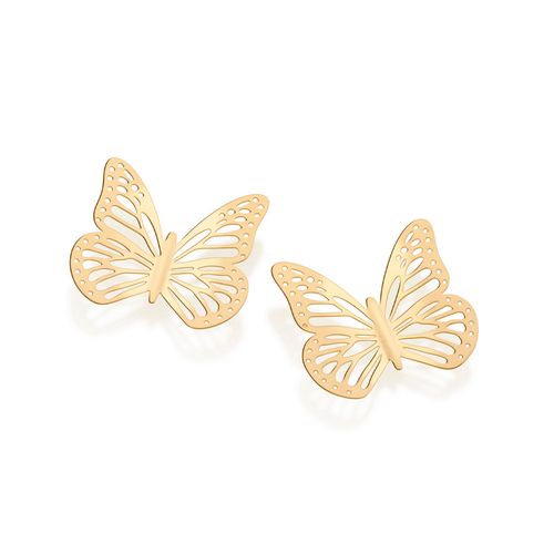 MAXI BRINCO BORBOLETA BANHADO A OURO 18K