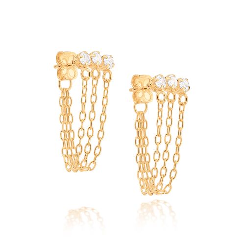 BRINCO BANHADO A OURO 18K COM ZIRCÔNIAS
