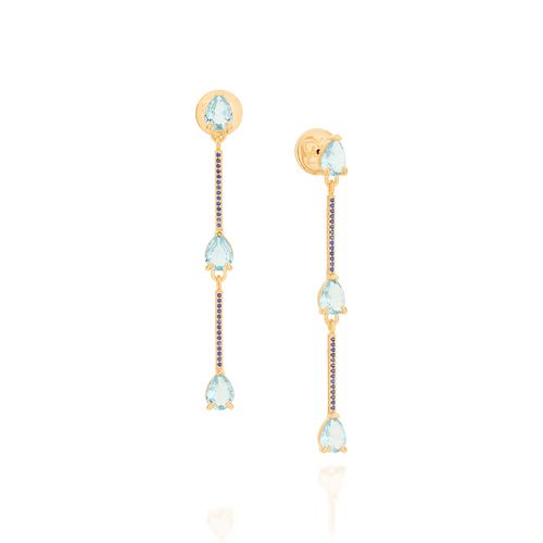 BRINCO BANHADO A OURO 18K COM ZIRCÔNIAS E CRISTAIS