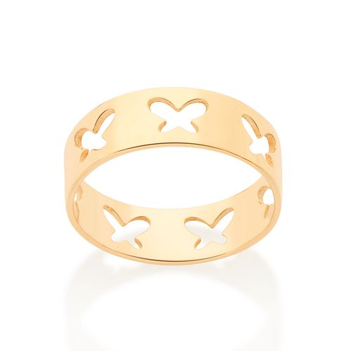 ANEL BORBOLETAS BANHADO A OURO 18K