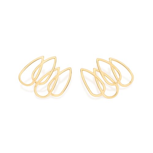 BRINCO GOTAS VAZADAS BANHADO A OURO 18K