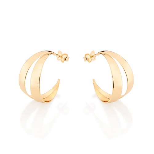 BRINCO ARGOLA DUPLA BANHADA A OURO 18K