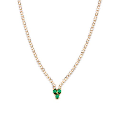 GARGANTILHA BANHADA A OURO 18K COM ZIRCÔNIAS