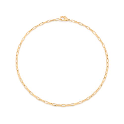 GARGANTILHA ELOS RETANGULARES BANHADA A OURO 18K