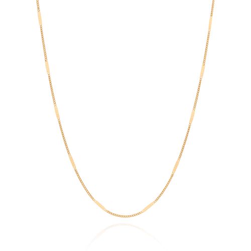 GARGANTILHA ELO GRUMET BANHADA A OURO 18K