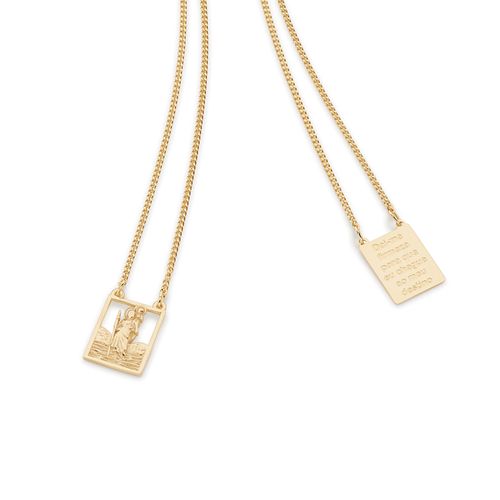 ESCAPULÁRIO BANHADO A OURO 18K SÃO CRISTOVÃO