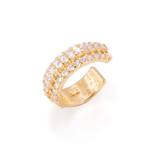 PIERCING DE PRESSÃO BANHADO A OURO 18K COM ZIRCÔNIAS