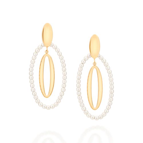 BRINCO BANHADO A OURO 18K COM PÉROLAS