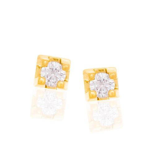 BRINCO SOLITÁRIO BANHADO A OURO 18K COM ZIRCÔNIAS