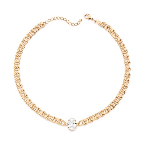 GARGANTILHA BANHADA A OURO 18K COM ZIRCÔNIA