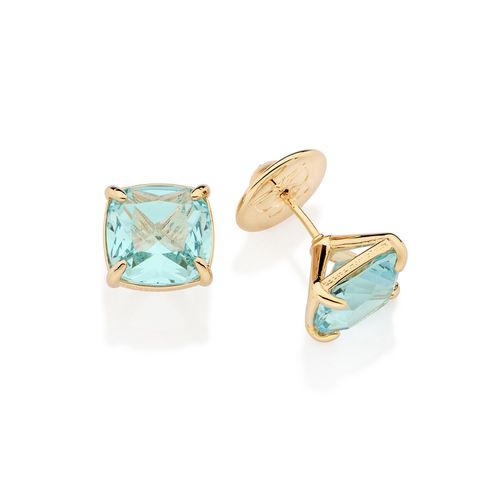 BRINCO SOLITÁRIO BANHADO A OURO 18K COM CRISTAIS