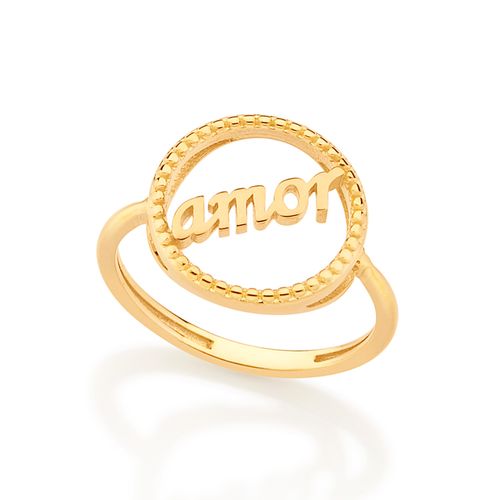 ANEL AMOR BANHADO A OURO 18K