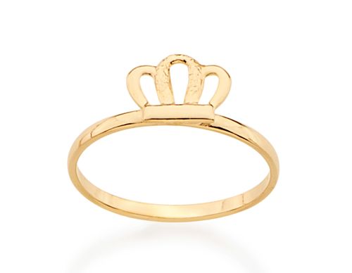 ANEL INFANTIL SKINNY RING BANHADO A OURO 18K COM COROA
