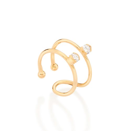 BRINCO PIERCING DE PRESSÃO BANHADO A OURO 18K COM ZIRCÔNIAS