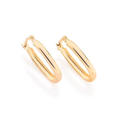 BRINCO ARGOLA OVAL BANHADO A OURO 18K