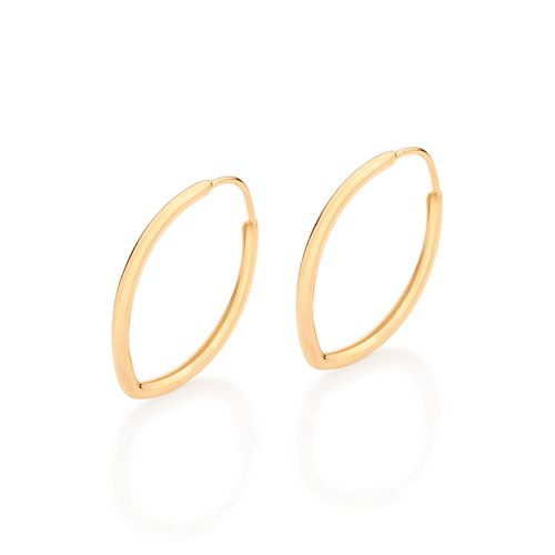 BRINCO ARGOLA OVAL BANHADO A OURO 18K