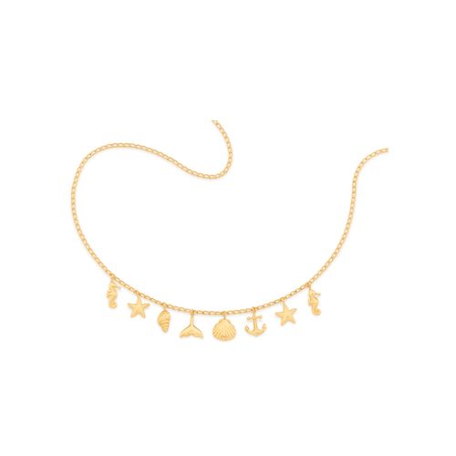 GARGANTILHA ELEMENTOS MAR BANHADA A OURO 18K