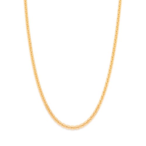 GARGANTILHA ELOS QUADRADOS BANHADA A OURO 18K