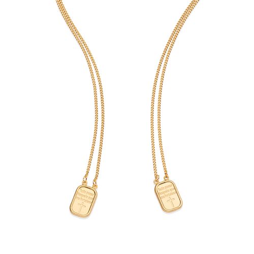 ESCAPULÁRIO TUDO POSSO NAQUELE QUE ME FORTALECE BANHADO A OURO 18K