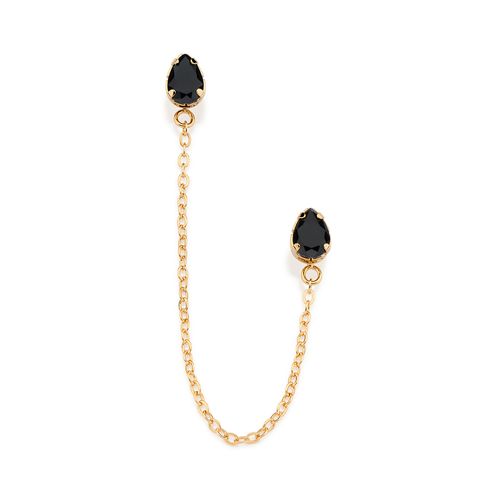 BRINCO UNITÁRIO BANHADO A OURO 18K COM CRISTAIS