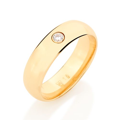 ALIANÇA BANHADA A OURO 18K COM ZIRCÔNIA