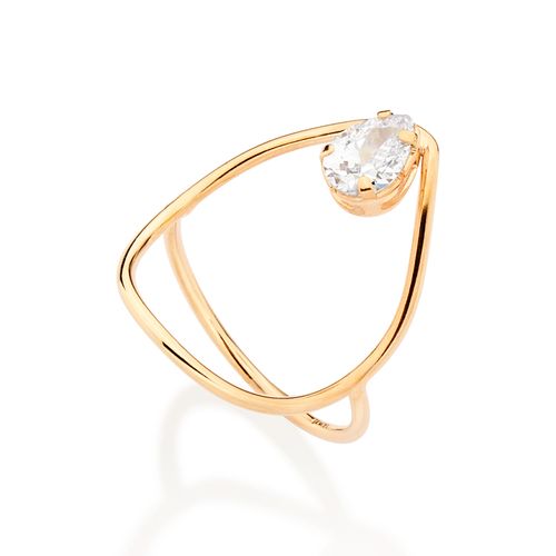 ANEL SKINNY GOTA BANHADO A OURO 18K COM ZIRCÔNIA
