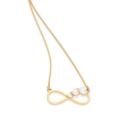 GARGANTILHA INFINITO BANHADA A OURO 18K COM ZIRCÔNIAS