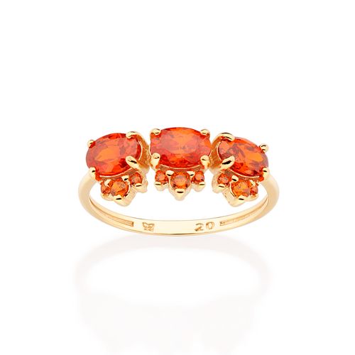 ANEL APARADOR BANHADO A OURO 18K COM ZIRCÔNIAS