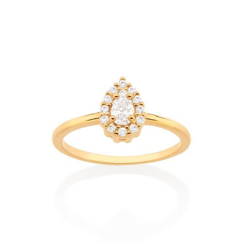 ANEL SKINNY GOTA BANHADO A OURO 18K COM ZIRCÔNIAS