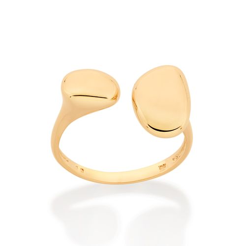 ANEL AJUSTÁVEL OVAL DISFORME BANHADO A OURO 18K