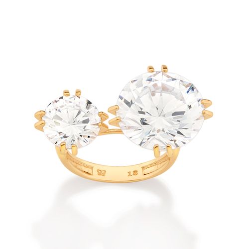 MAXI ANEL BANHADO A OURO 18K COM ZIRCÔNIAS
