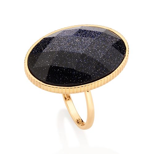 MAXI ANEL PEDRA DA ESTRELA BANHADO A OURO 18K