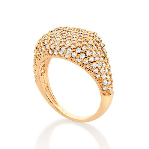 ANEL BANHADO A OURO 18K COM ZIRCÔNIAS