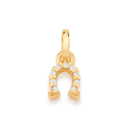 PINGENTE FERRADURA BANHADO A OURO 18K COM ZIRCÔNIAS