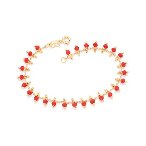PULSEIRA COM MIÇANGAS BANHADA A OURO 18K