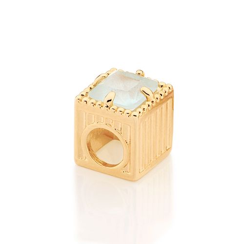 PINGENTE BANHADO A OURO 18K QUADRADO COM CRISTAL