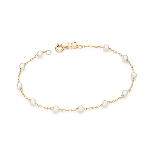 PULSEIRA BANHADA A OURO 18K COM PÉROLAS SINTÉTICAS