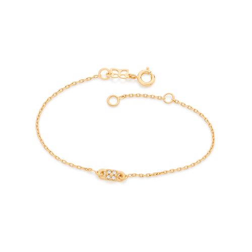 PULSEIRA BANHADA A OURO 18K COM PINGENTE QUADRADO