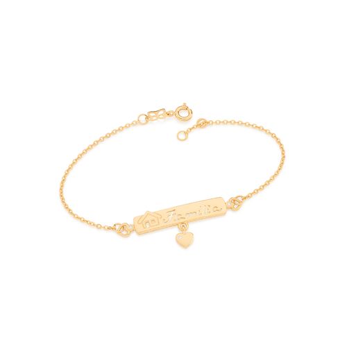 PULSEIRA BANHADA A OURO 18K COM PLACA E ZIRCÔNIAS