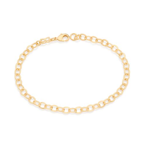 PULSEIRA ELO CADEADO OVAL BANHADA A OURO 18K