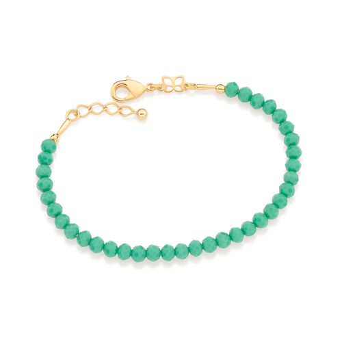 PULSEIRA BANHADA A OURO 18K COM CRISTAIS FACETADOS