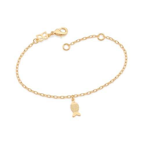 PULSEIRA COM PEIXE PENDURADO BANHADA A OURO 18K