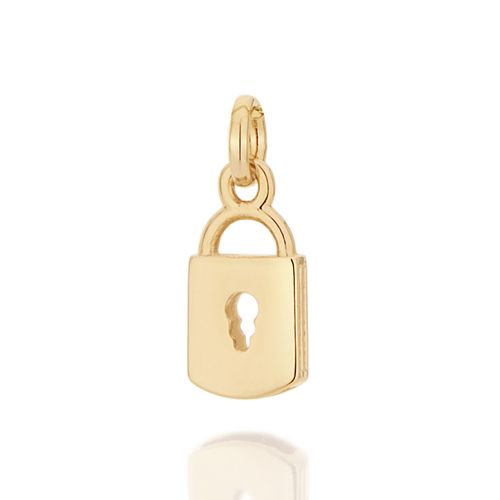 PINGENTE NO FORMATO CADEADO BANHADO A OURO 18K