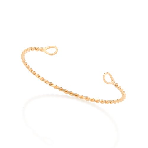 BRACELETE BANHADO A OURO 18K COM ARO NO FORMATO CORDA