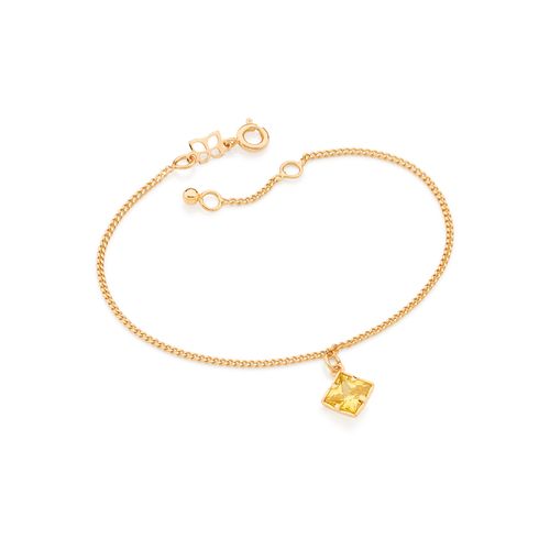 PULSEIRA BANHADA A OURO 18K COM ZIRCÔNIA QUADRADA
