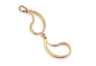 PINGENTE PÊNDULO GOTAS VAZADAS BANHADO A OURO 18K